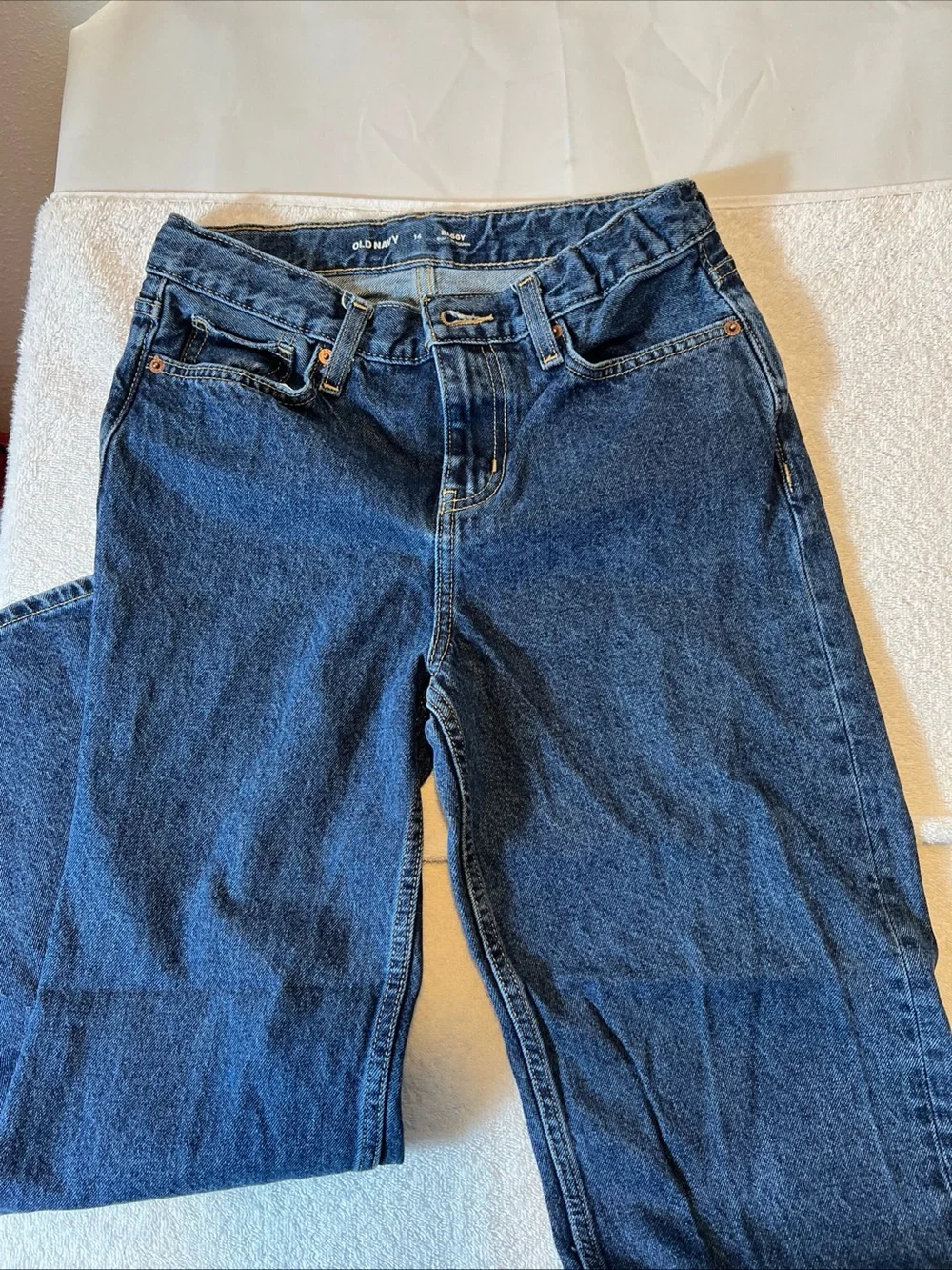 Old Navy BOYS  Dark Blue BAGGY WIDE LEG JEANS SIZE 14